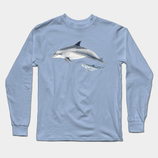 Bottlenose dolphin Long Sleeve T-Shirt by chloeyzoard